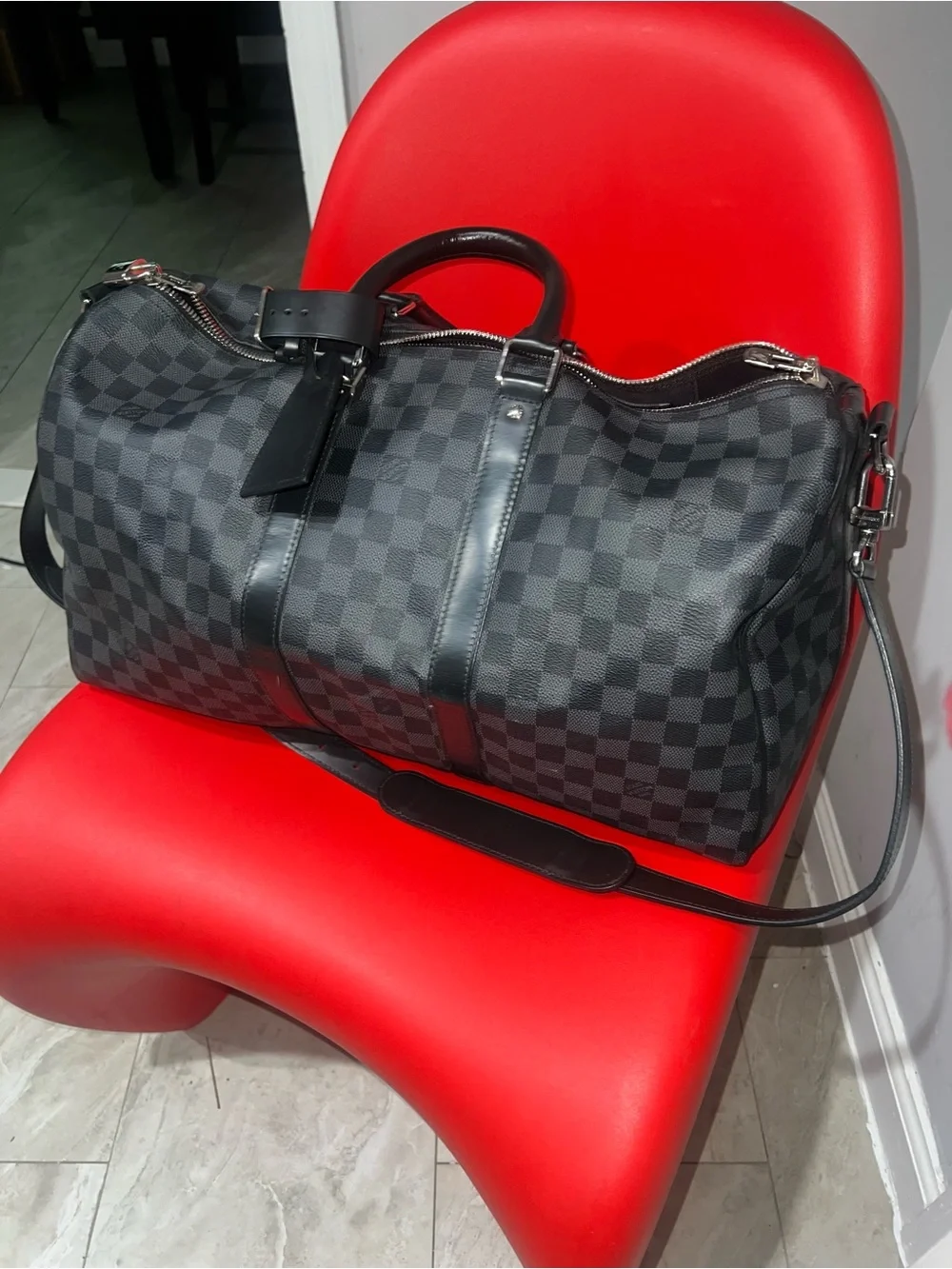 Louis Vuitton Damier Graphite Black & Gray Duffel Bag